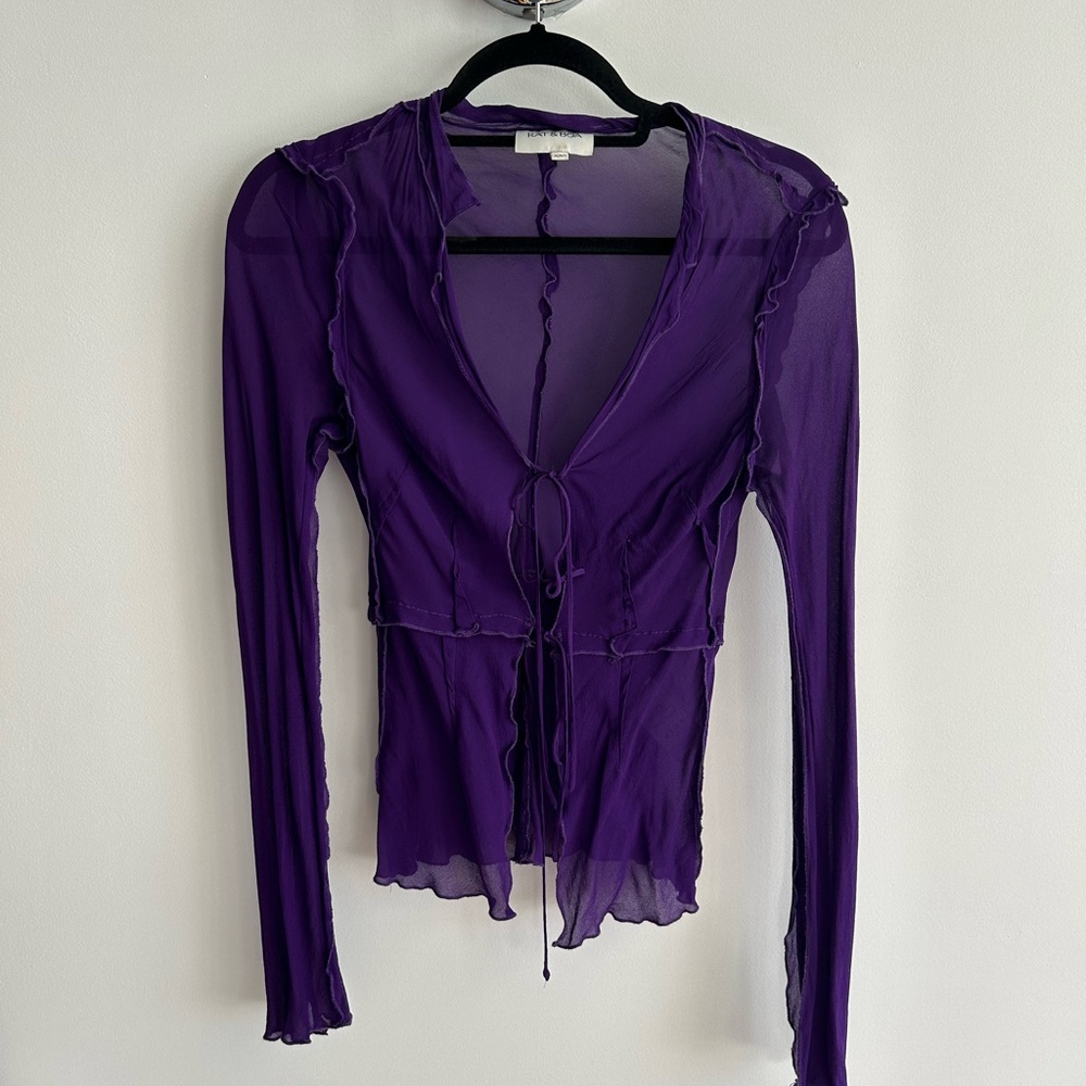 Rat & Boa Purple Sheer Tie Top